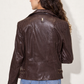 Chlara RF Leather Jacket, Dark Brown