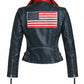 Betsy RF Leather Jacket, Navy by Mauritius