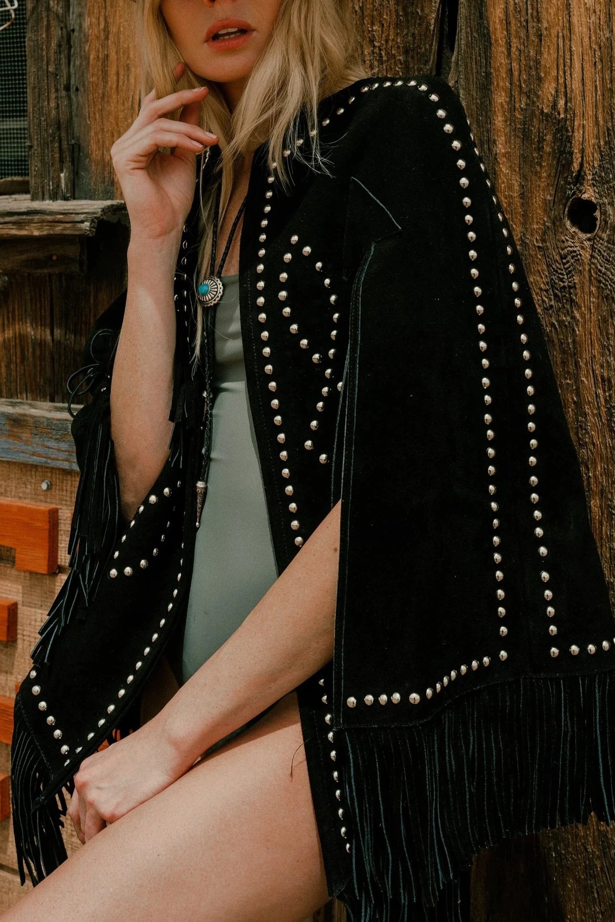 Midnight Special Studded Cape by Western & Co