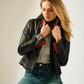 Christyn RF Star Detail with Hood Leather Jacket