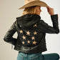 Christyn RF Star Detail with Hood Leather Jacket