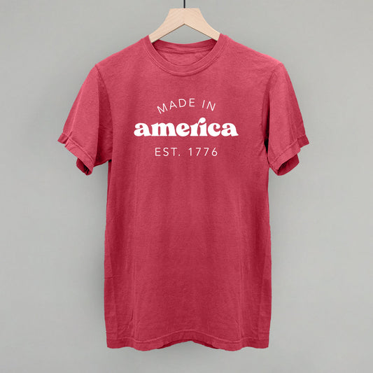 Comfort Colors Crimson Made in America tee mockup