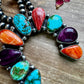 Multi Stone Squash blossom with matching earrings