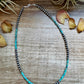 Sterling Silver Pearl & Heishi Turquoise Necklace – 19"