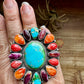 Adjustable Cluster Ring – Sonoran Gold & Spiny Oyster by E. Richards, Native Made