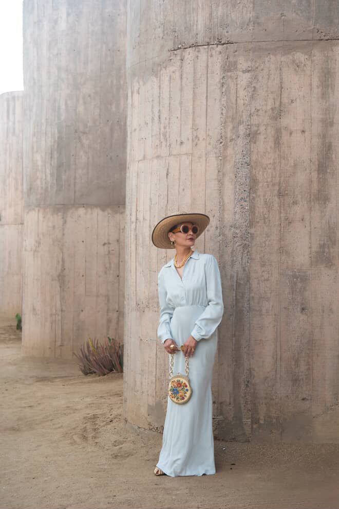 Dahlia Dress in Hazy Blue by Folk Saint