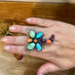 Dragon Fly Ring - Adjustable - Mix Stone & Sterling Silver