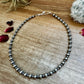 14 inch 6 mm and 3 mm Sterling Silver Pearls choker necklace