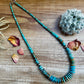 23 inch graduated turquoise necklace tri-color