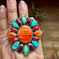 Adjustable Cluster Ring – Spiny Oyster & Sonoran Gold by E. Richards, Native Made