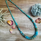 23 inch graduated turquoise necklace tri-color