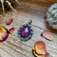 Big Pendant - Purple Dhalia & Sterling Silver