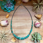 Turquoise Graduated Necklace with Hematite & Sterling Silver Accents – 23”