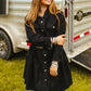 Black Denim Button Down Long Sleeve layered Dress at Bourbon Cowgirl