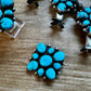 Complete Squash Blossom Set – Kingman Turquoise – Sterling Silver – Navajo Made by Wilson Dawes