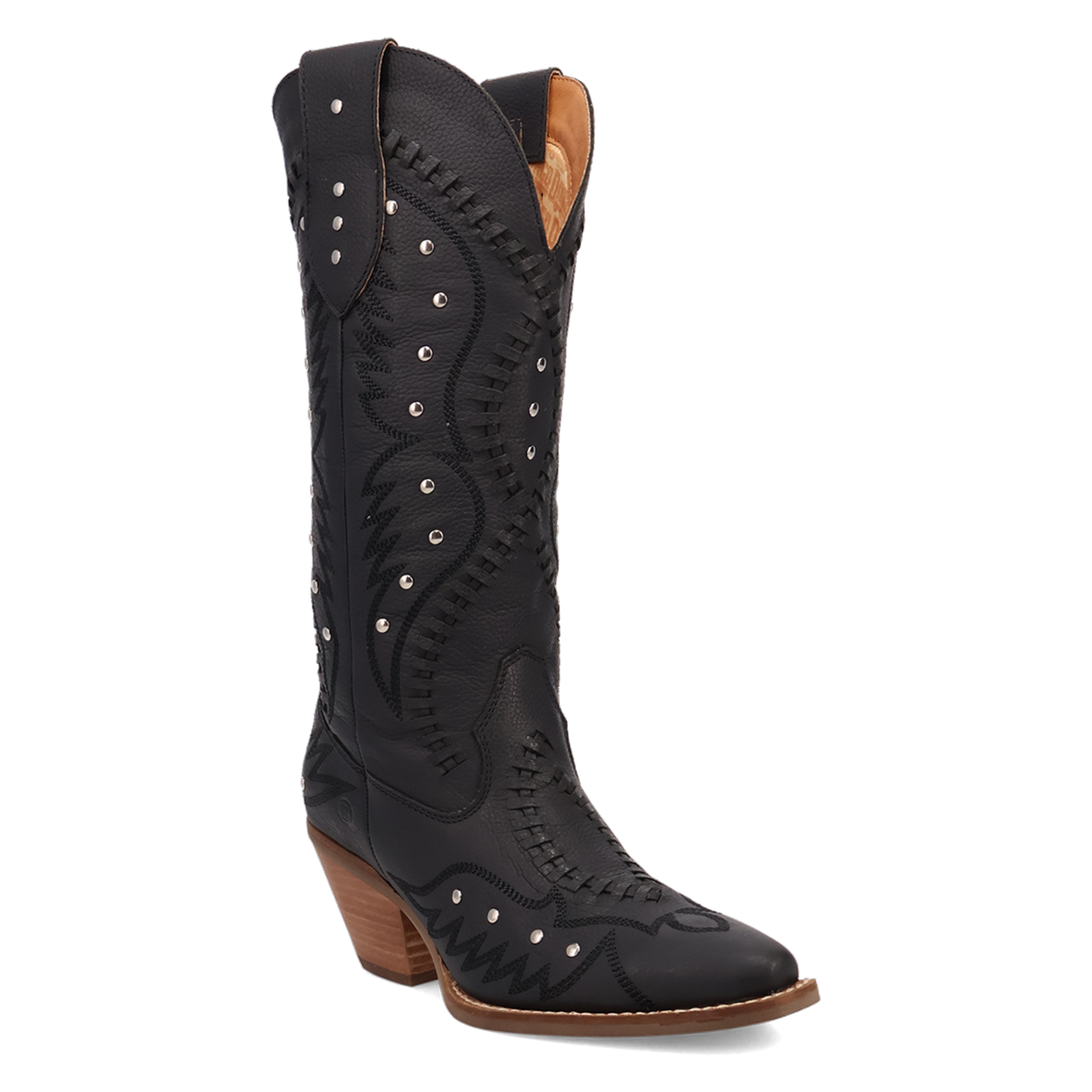 Pretty 'N Pink Leather Boots in Black Cowboy Boot by Dingo