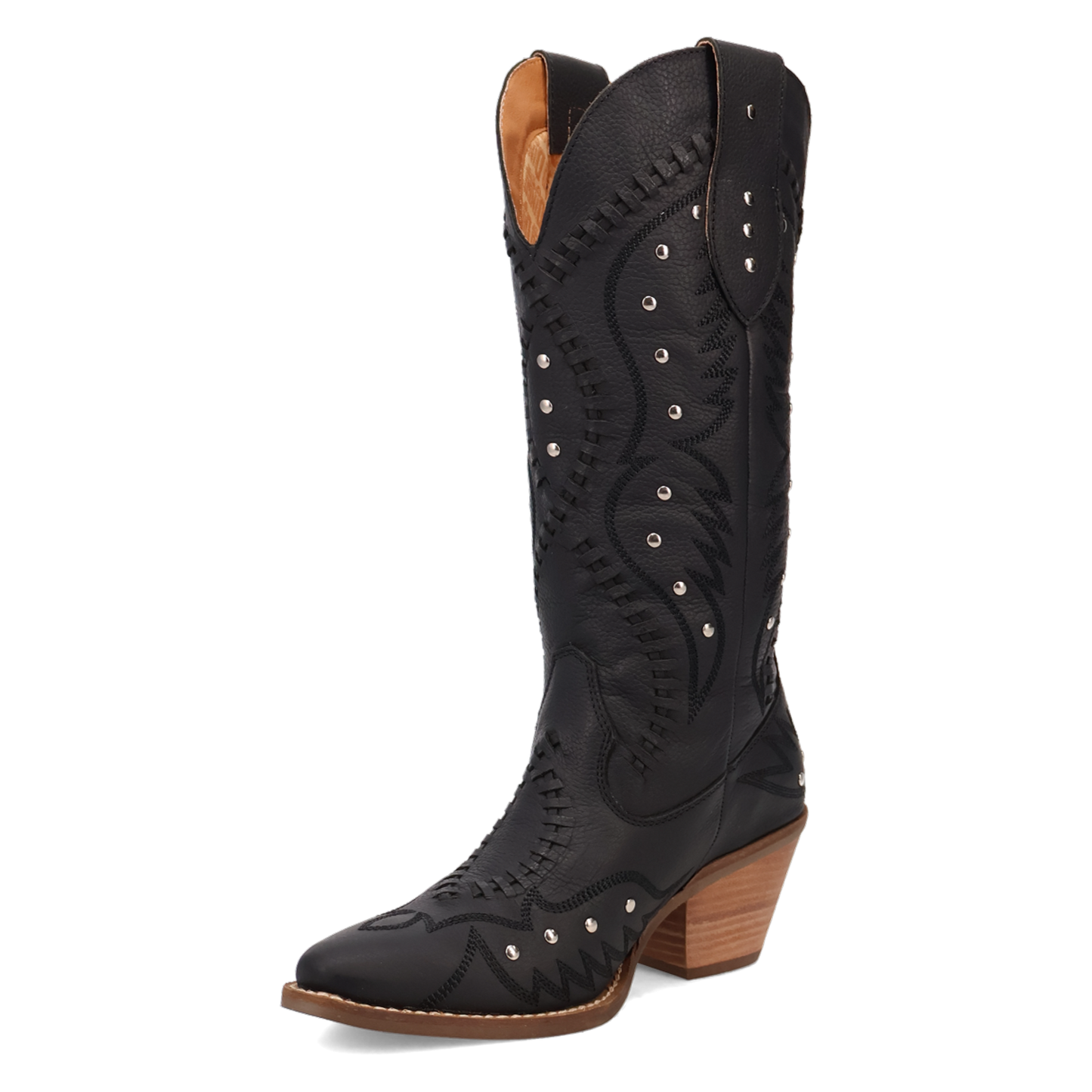 Pretty 'N Pink Leather Boots in Black Cowboy Boot by Dingo