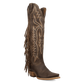 Prairie Dancer Brown Leather Fringe Women's Cowboy Boot by Dan Post