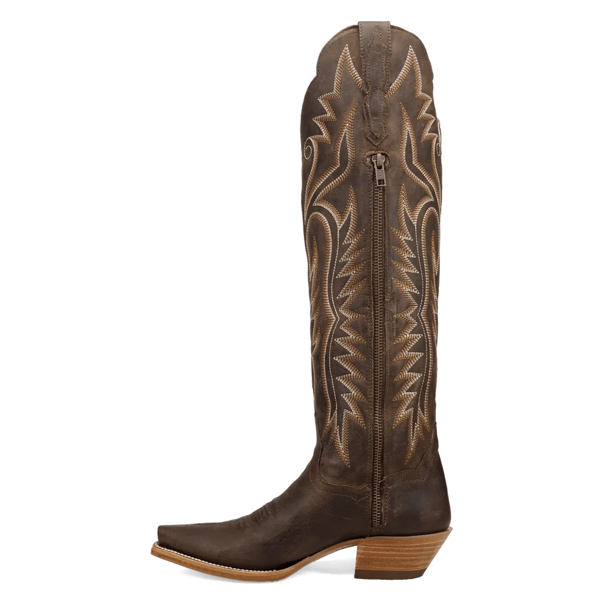 Prairie Dancer Brown Leather Fringe Women's Cowboy Boot by Dan Post