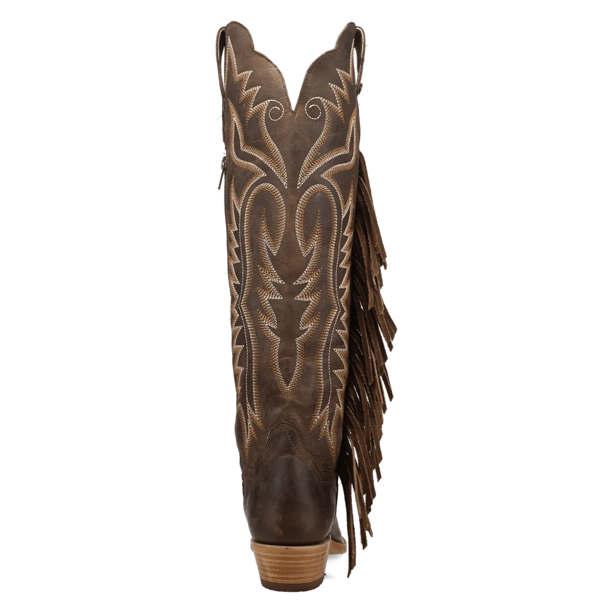 Prairie Dancer Brown Leather Fringe Women's Cowboy Boot by Dan Post