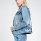 Aztec 3D Printing Embroidered Stretch Denim Jacket at Bourbon Cowgirl