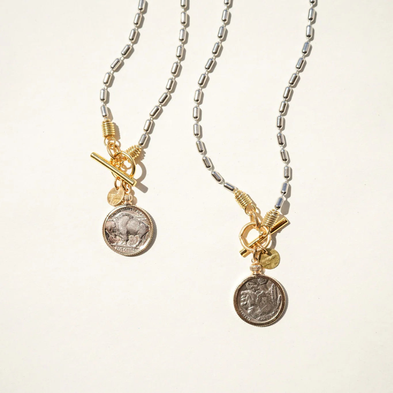 Authentic Buffalo Nickel Coin Necklace in Silver