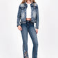 Horse Shoe & Horse Embroidered Stretch Denim Jacket at Bourbon Cowgirl