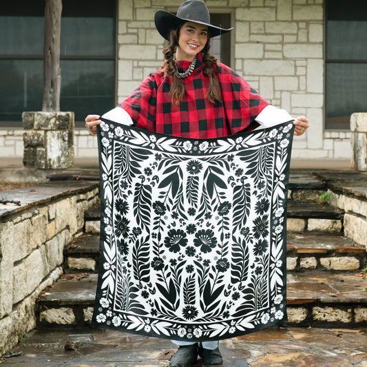 Señorita Black and White Wild Rag Scarf at Bourbon Cowgirl