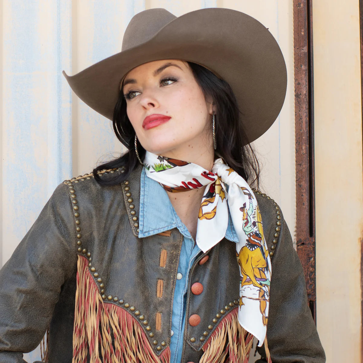 Outfits Cowgirl Scarf Around Neck Western Style Cowboy Wearing