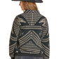 Woman wearing DW92C06830 patterned jacket and hat.