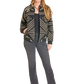 Woman wearing DW92C06830 Aztec print jacket and jeans