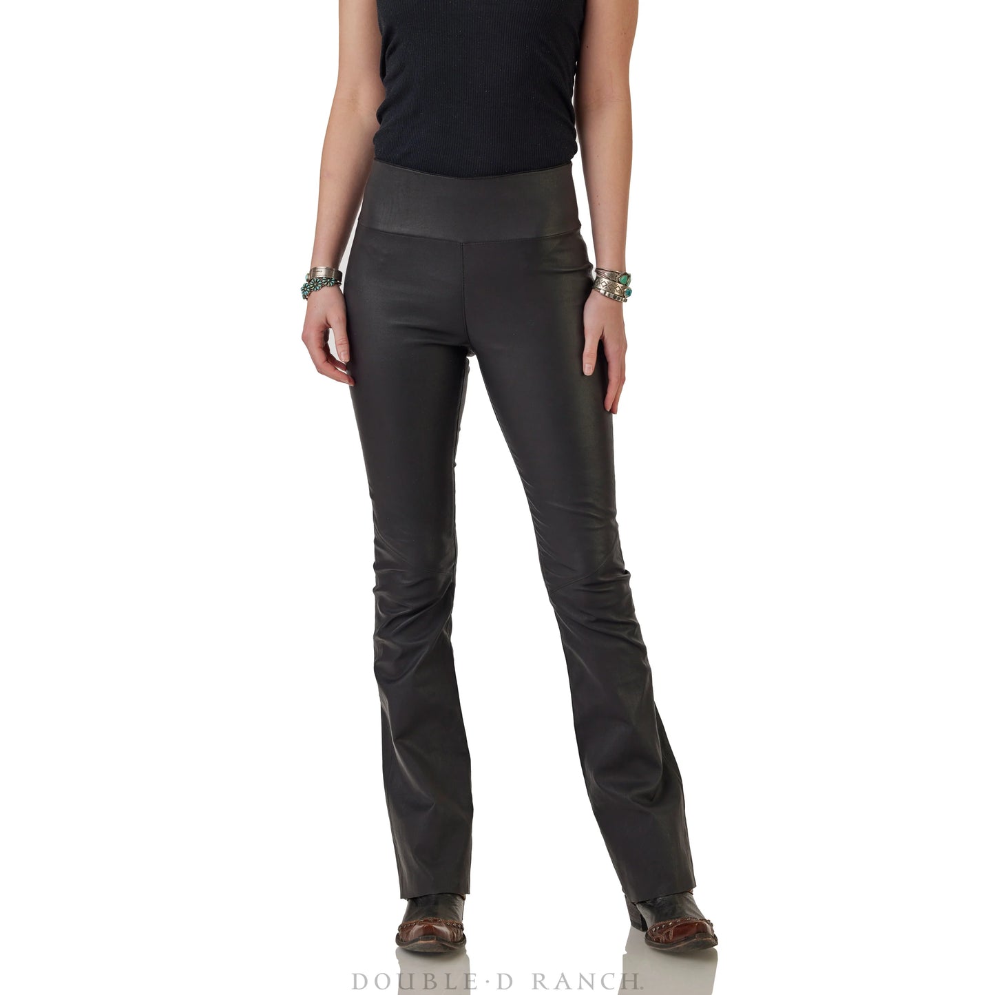 Bandit Black Leather Pant by Double D Ranch
