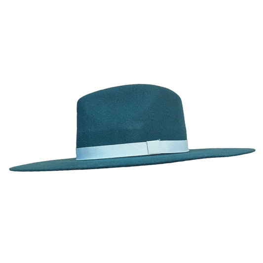 Drifter Teal Flat Brim Cowboy Hat by Gone Country - Bourbon Cowgirl