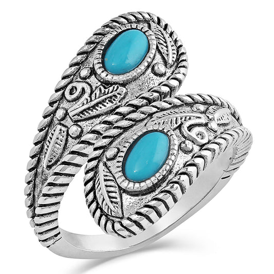 Balancing the Whole Turquoise Open Ring - Montana Silversmiths
