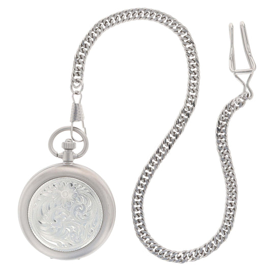 Engraved Silver, Small Silver Inlay, Pocket Watch - Montana Silversmiths