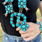 Complete Squash Blossom Set – Kingman Turquoise – Sterling Silver – Navajo Made by Wilson Dawes