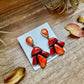Spiny Oyster & Orange Cluster Earrings – Dangle with Stud Post