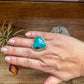 Hearth Ring -size 8 - Kingman turquoise & sterling silver