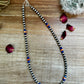 18 inch 6 mm Sterling Silver Pearls necklace lapis and spiny