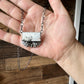 Bar Necklace - White Buffalo & Sterling Silver option 2