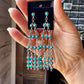 Sterling Silver & Kingman Turquoise Chandelier Earrings – Made in USA