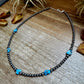 Golden Hill Turquoise & Sterling Silver Pearl Necklace – 16" + Extender