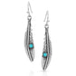 Solo Flight Turquoise Feather Earrings- Montana Silversmiths for Bourbon Cowgirl