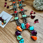 Multi Stone Squash blossom with matching earrings