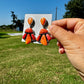Spiny Oyster & Orange Cluster Earrings – Dangle with Stud Post