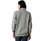 Gray quarter-zip sweatshirt back view