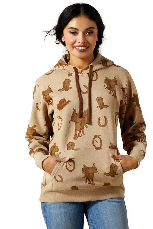 Ariat Ladies Logo 2.0 Savannah Tan Heather Hoodie