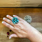 Round ring- size 6.5 - Sonoran Gold turquoise ring and sterling silver