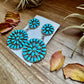 Big Cluster Dangle Earrings – Sleeping Beauty Turquoise & Sterling Silver