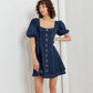 PUFF & PLAY DENIM MINI DRESS
